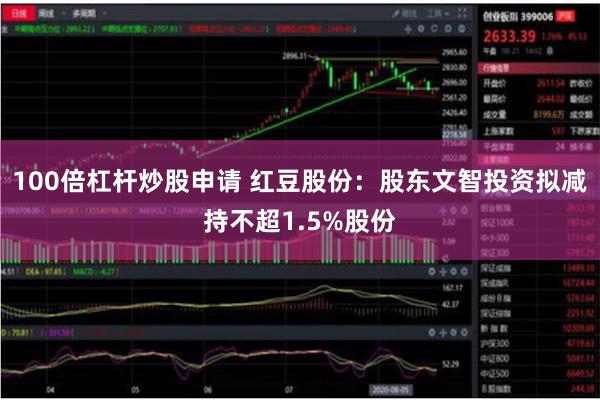 100倍杠杆炒股申请 红豆股份：股东文智投资拟减持不超1.5%股份