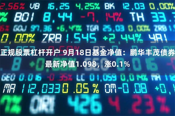 正规股票杠杆开户 9月18日基金净值：鹏华丰茂债券最新净值1.098，涨0.1%