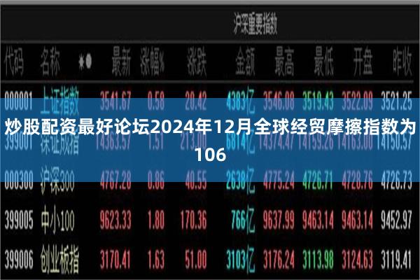 炒股配资最好论坛2024年12月全球经贸摩擦指数为106